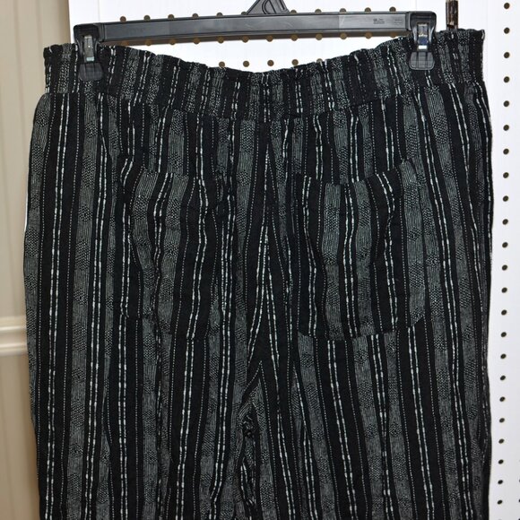 NWT XL (16-18) Time & Tru Women's Smocked Waist Linen Wide Leg Trouser Pants - Picture 9 of 11
